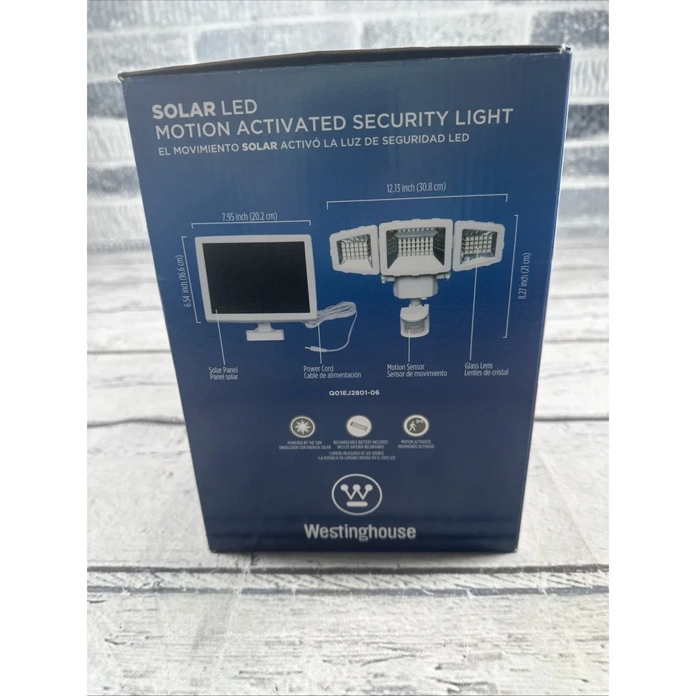 Westinghouse 2000 Lm Triple-Head Solar LED Motion Activated Security Light White